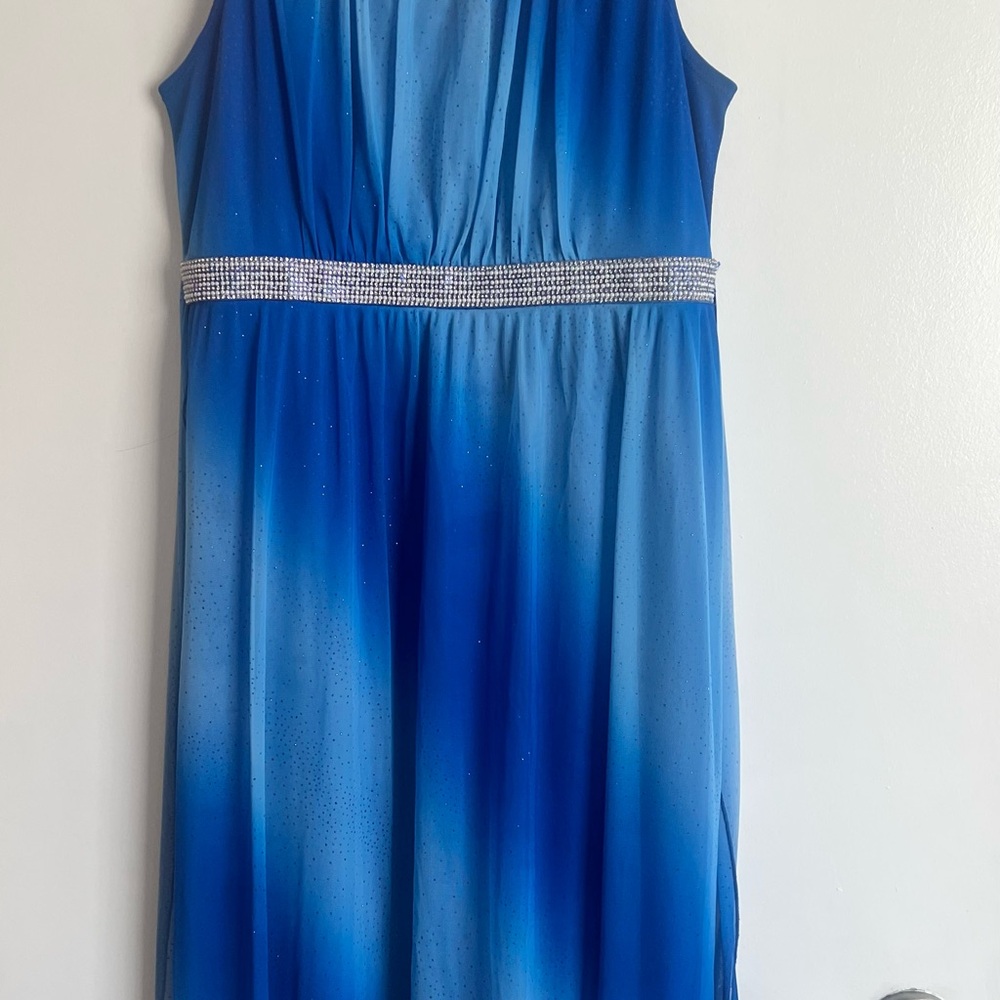 Chic Sapphire Kids Formal Dress with Sparkling Waistband